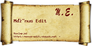 Mónus Edit névjegykártya