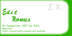 edit monus business card